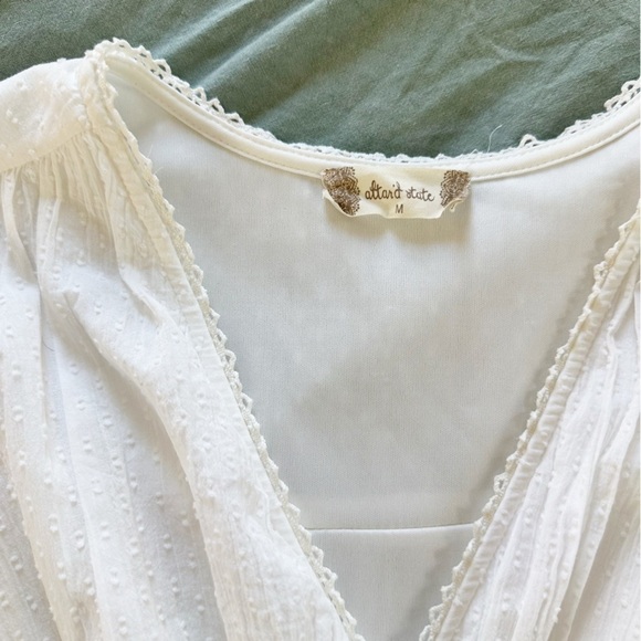 Altar’d State Womens Medium White Flutter Sleeve Boho Mini Dress - Picture 4 of 7